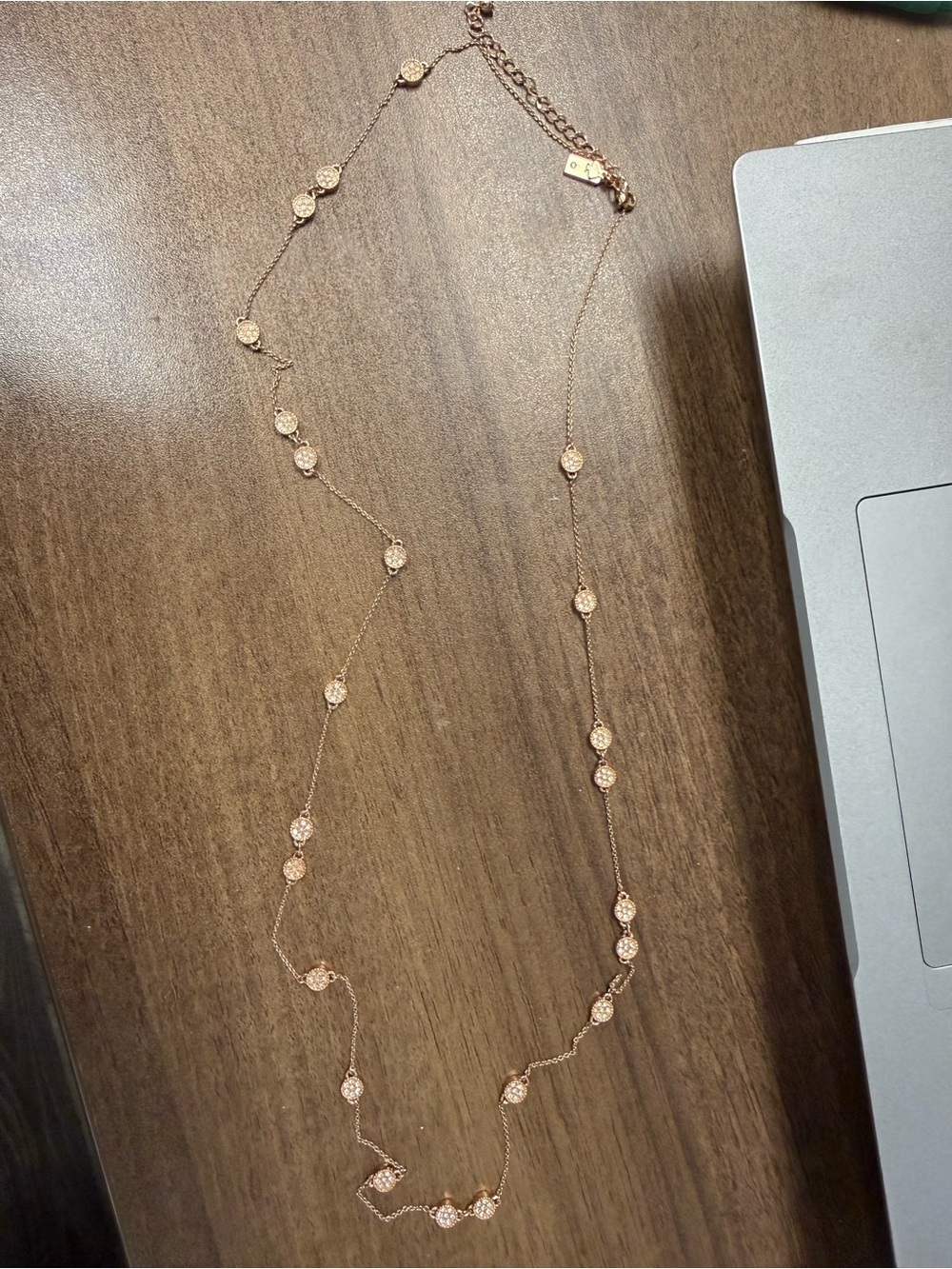 kate spade Rose Gold Station Necklace with Crystal Discs